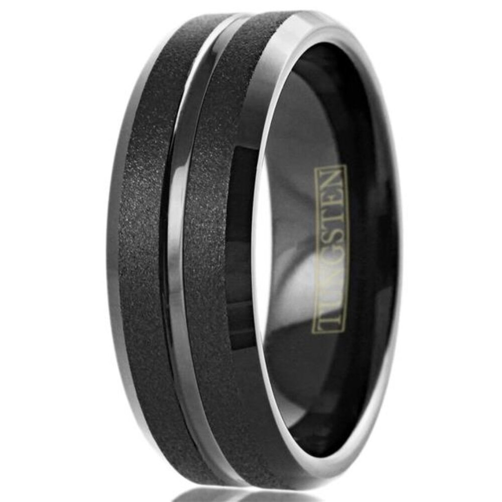 Men's Wedding Band Rings - Black Classic Comfort Fit for Men and Women